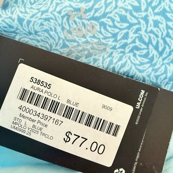 Under Armour TPC Twin Cities Aqua Blue Golf Polo Mens Size Large NWT - Picture 9 of 10